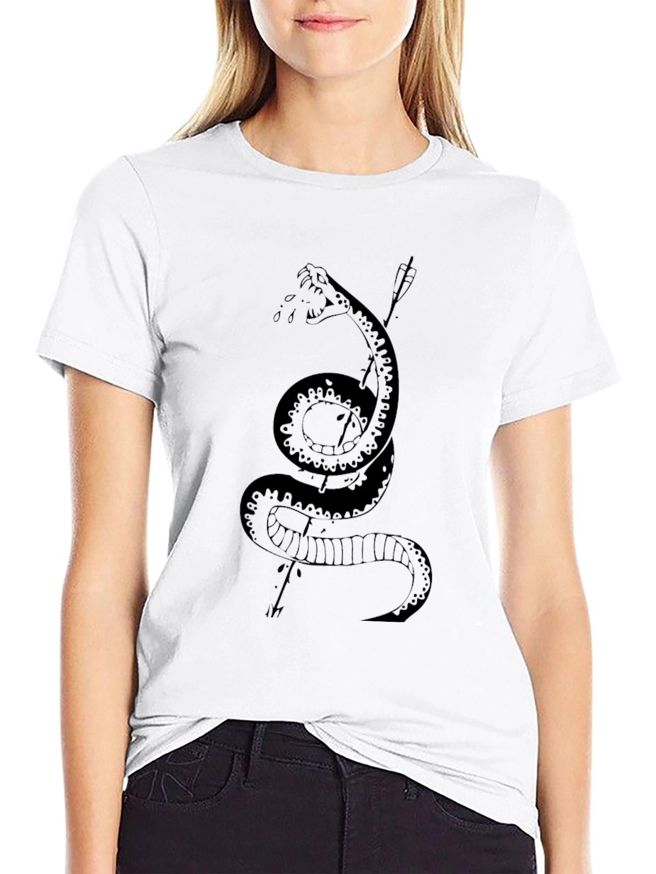 Mens Black Snake & Arrow Graphic Tee