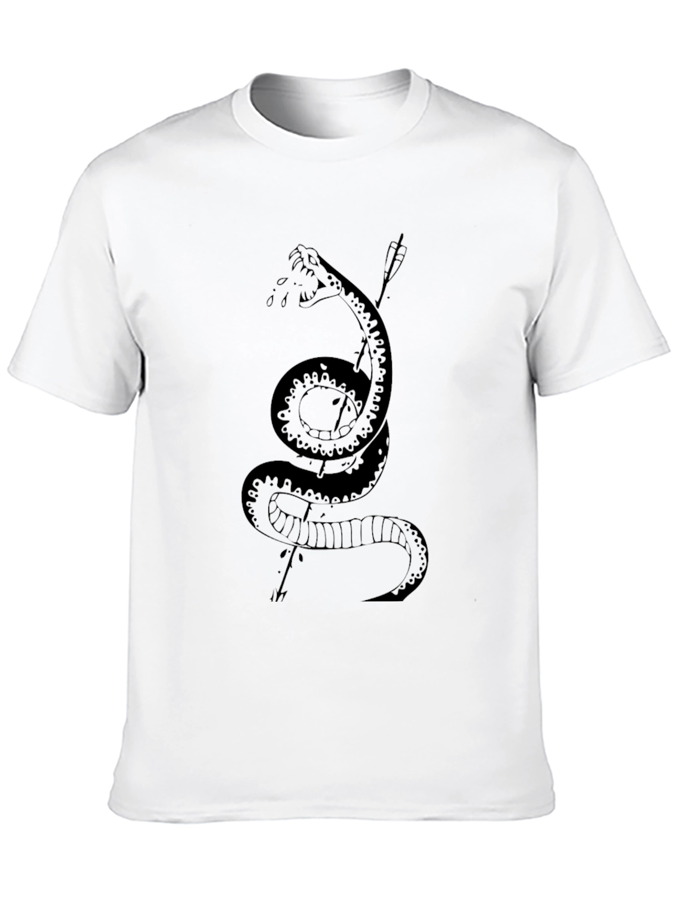 Mens Black Snake & Arrow Graphic Tee