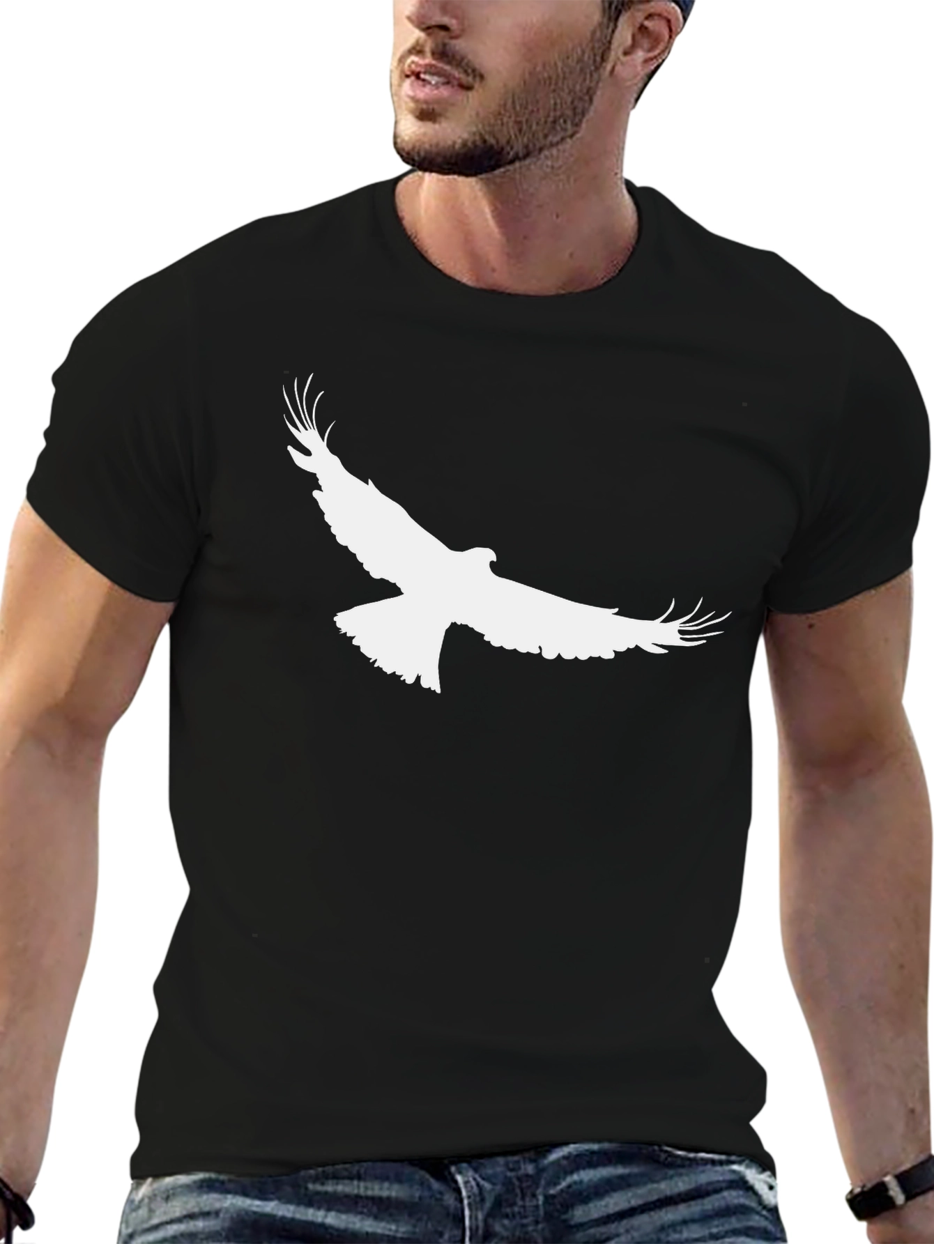 Mens Eagle Graphic Black T-Shirt