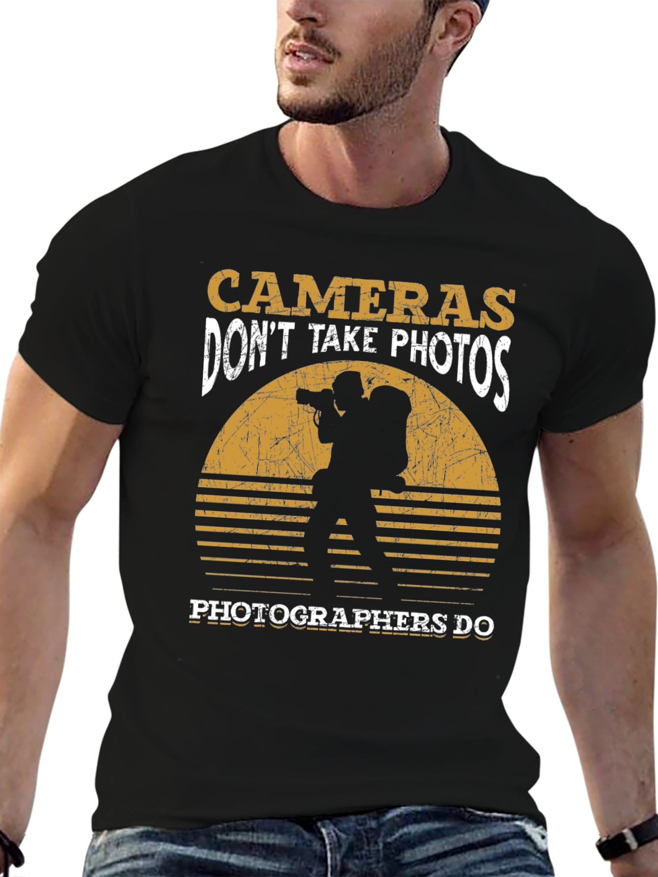 Photographer T-Shirt: Cameras Dont Take Photos Graphic Tee