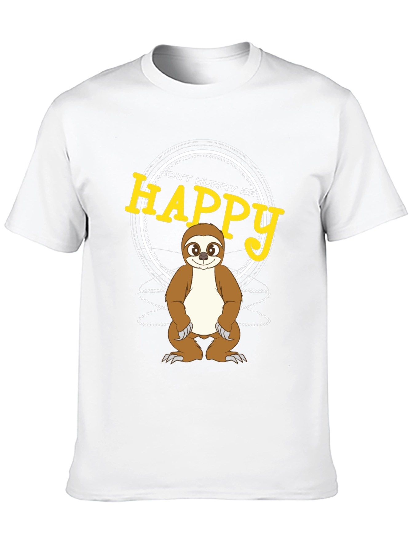 Dont Hurry Be Happy Sloth Graphic T-Shirt