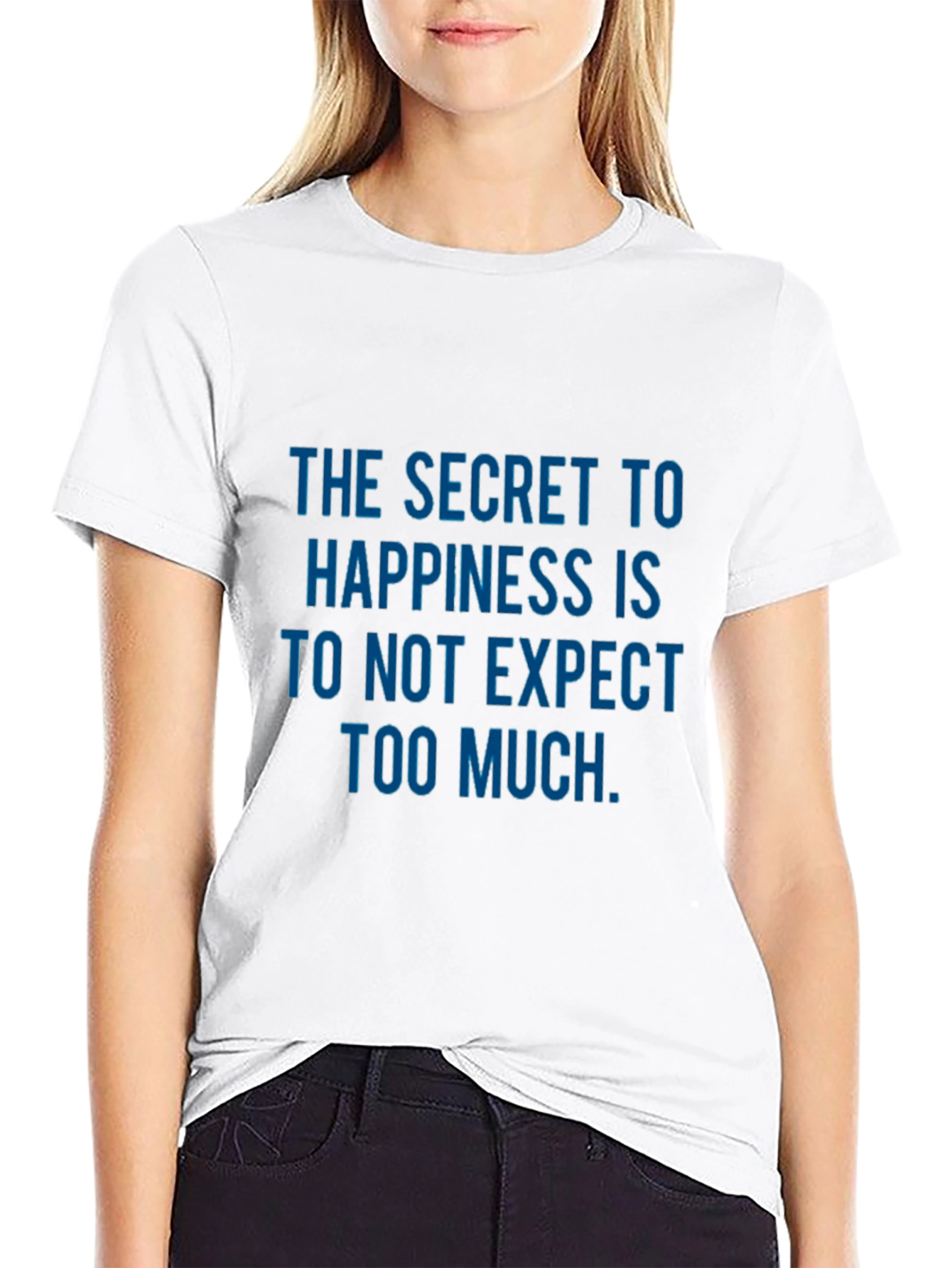 Secret to Happiness Graphic Print Tee - Black