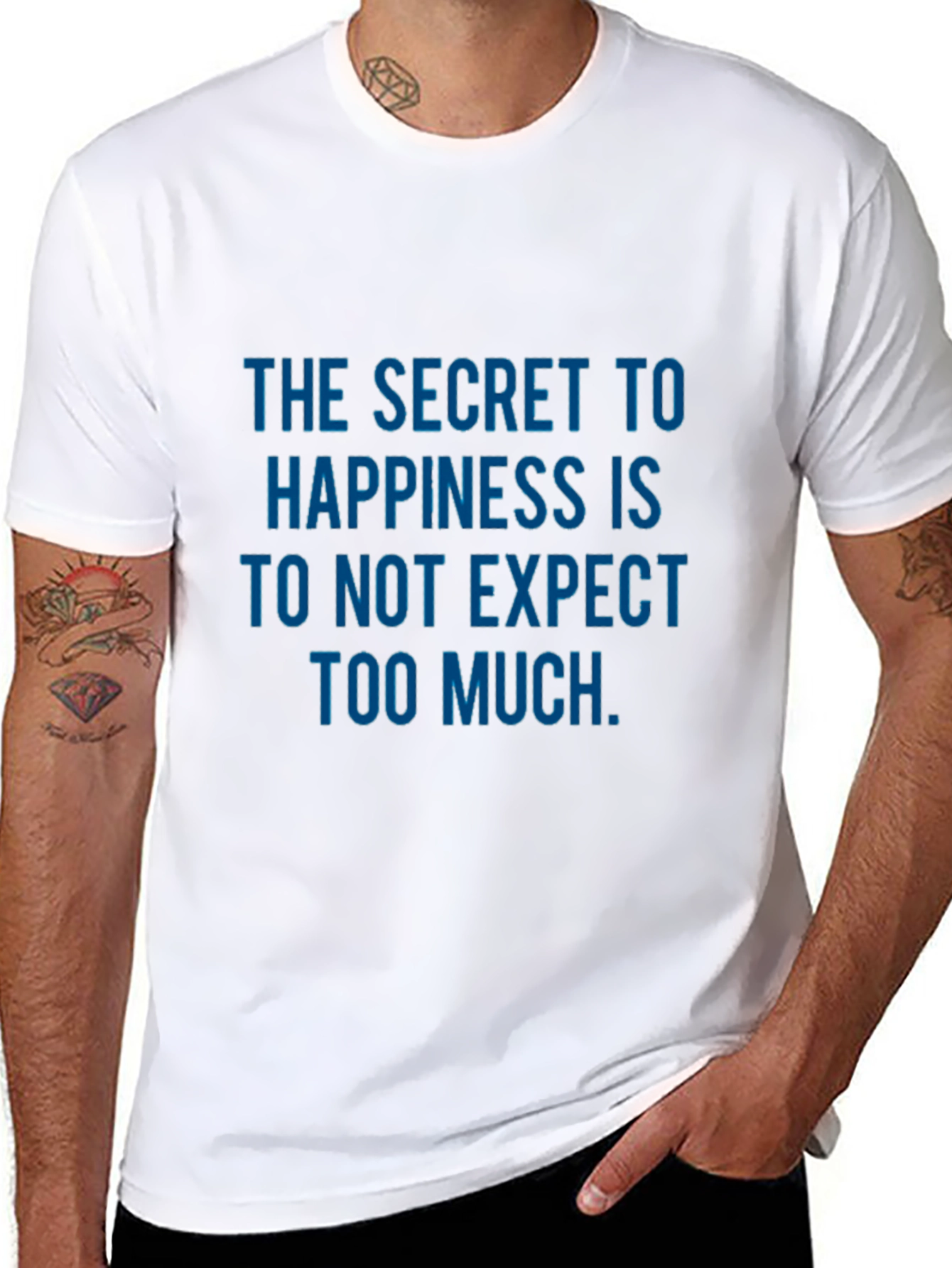 Secret to Happiness Graphic Print Tee - Black