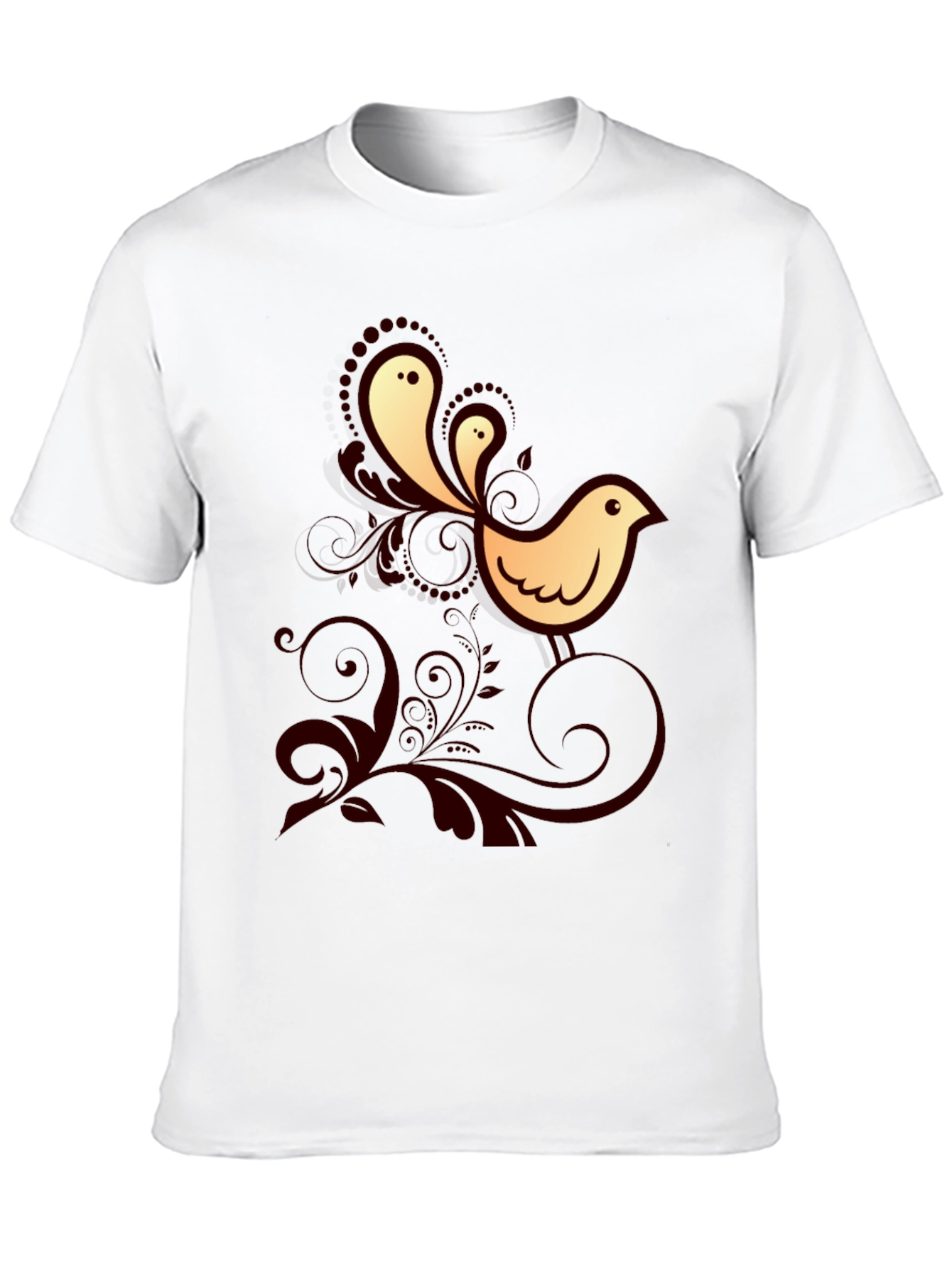 Bird Graphic Print Crew Neck Tee