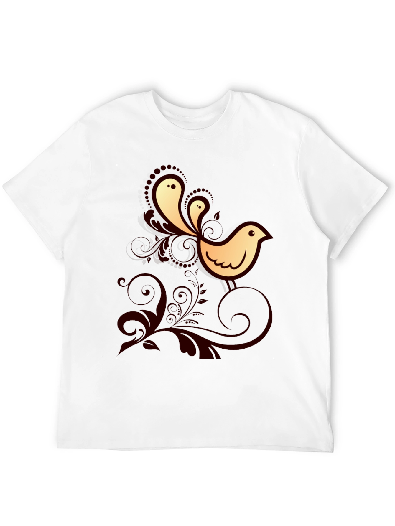 Bird Graphic Print Crew Neck Tee