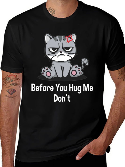 Grumpy Cat Graphic Tee - Before You Hug Me Dont Black T-Shirt