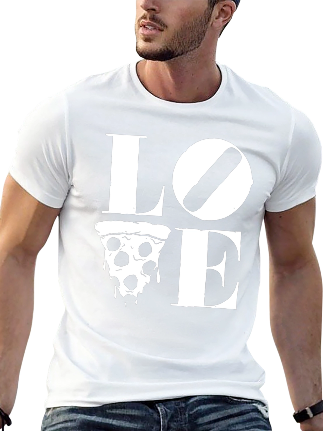 Love Pizza Graphic T-Shirt -  Comfortable Black Tee