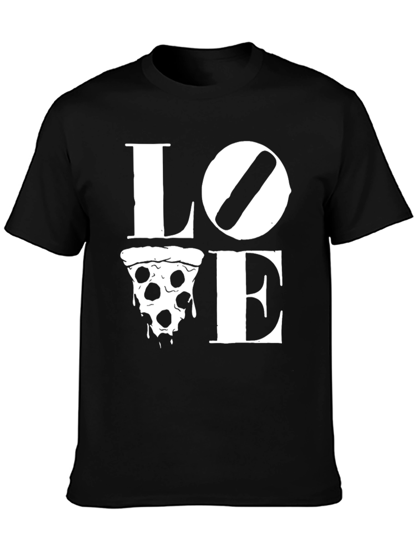 Love Pizza Graphic T-Shirt -  Comfortable Black Tee