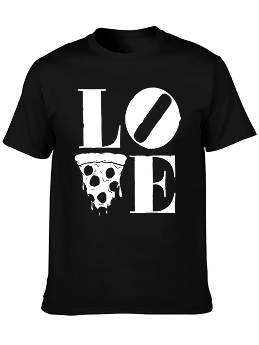 Love Pizza Graphic T-Shirt -  Comfortable Black Tee