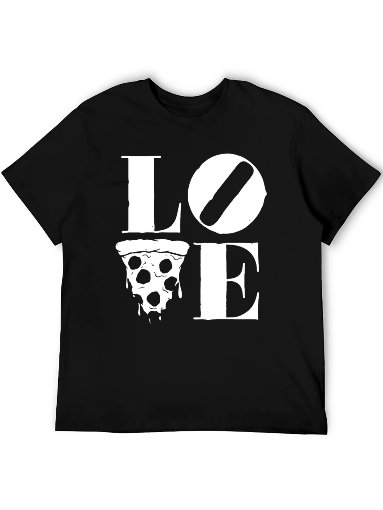 Love Pizza Graphic T-Shirt -  Comfortable Black Tee