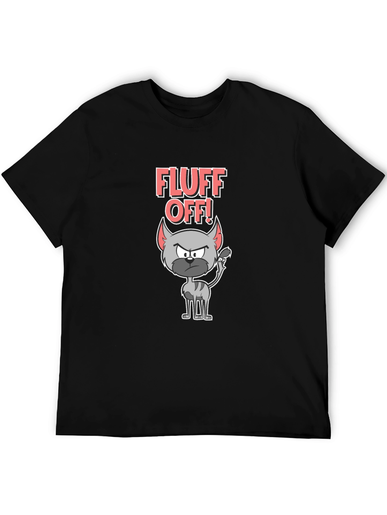 Fluff Off Cat T-Shirt - Sarcastic Cartoon Tee