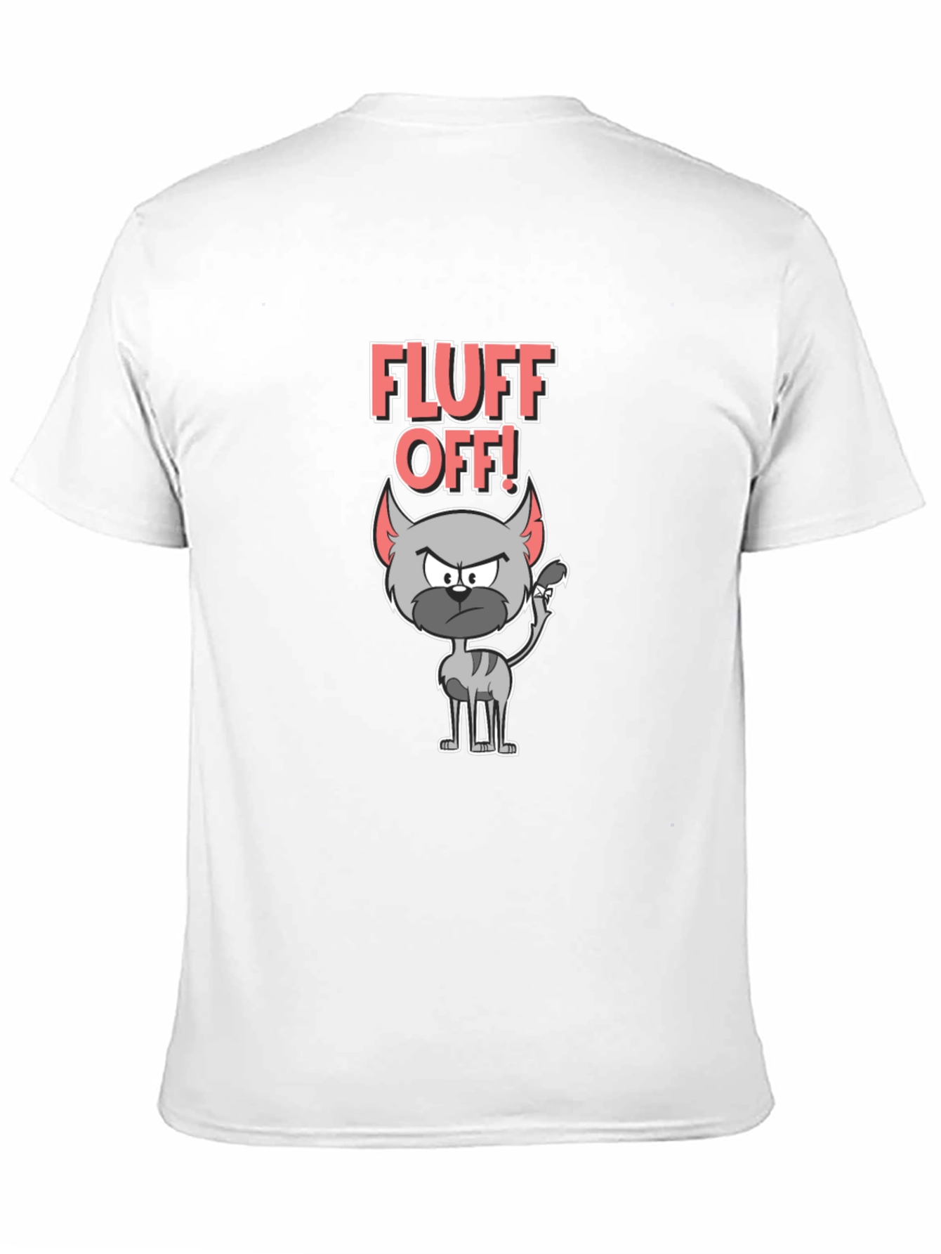 Fluff Off Cat T-Shirt - Sarcastic Cartoon Tee