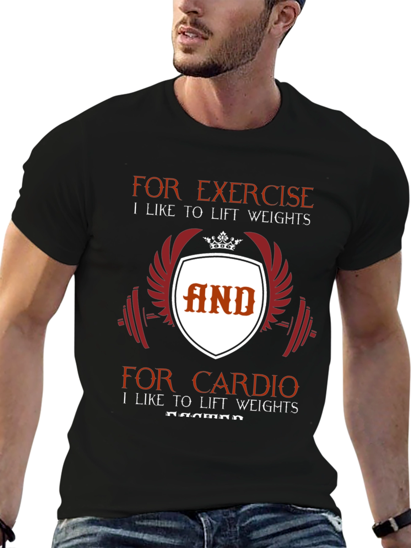 Funny Gym Workout Black T-Shirt - Lift Weights