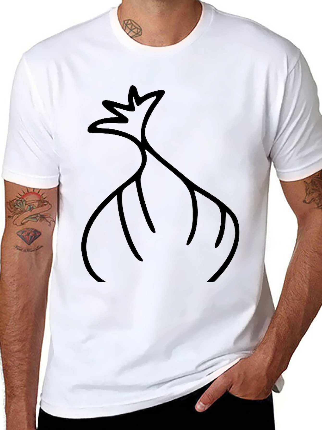 Abstract Black Graphic Tee