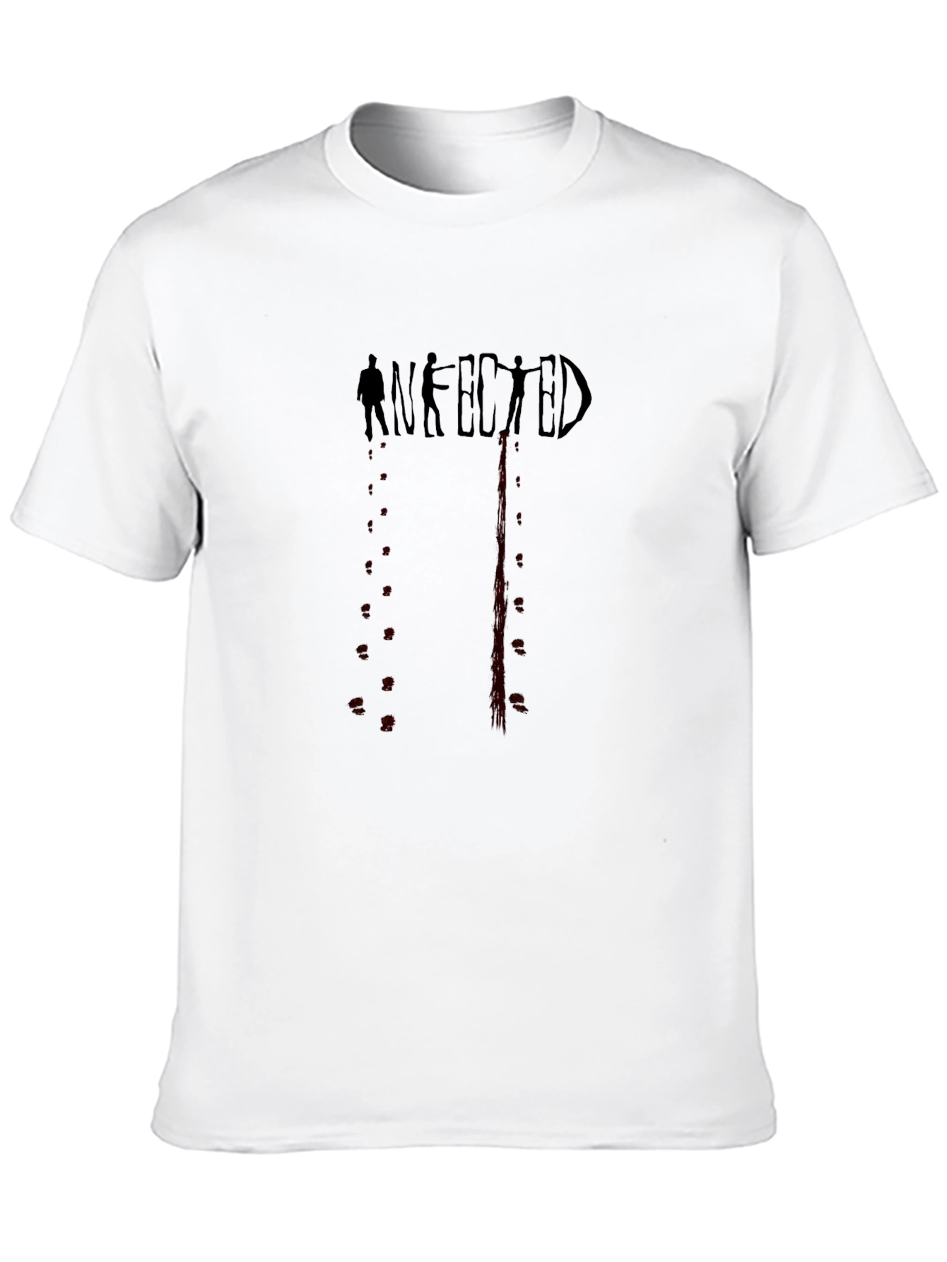 Infected Graphic Print Black T-Shirt