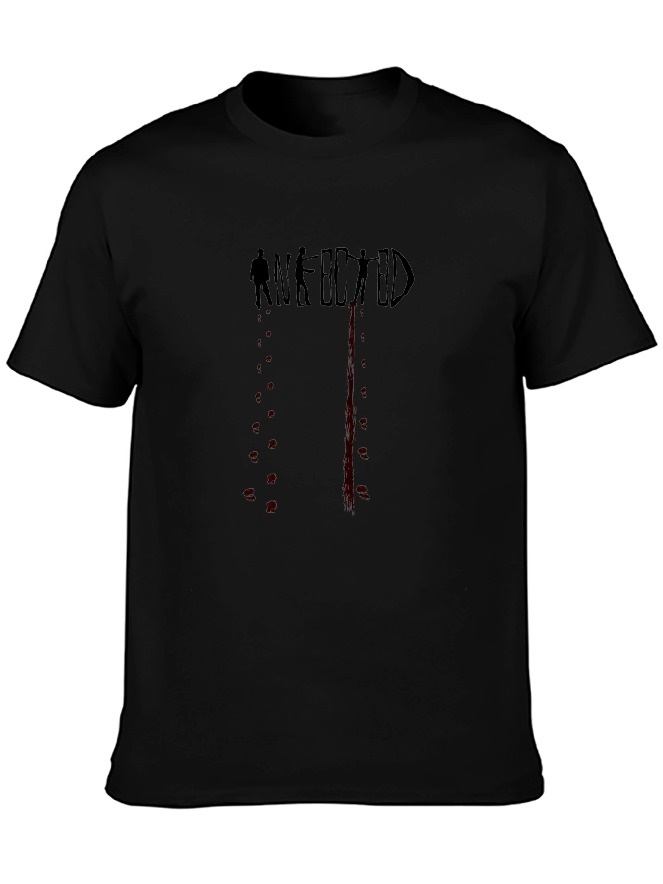 Infected Graphic Print Black T-Shirt