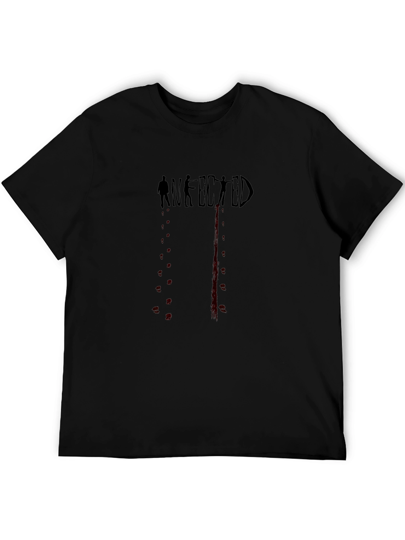 Infected Graphic Print Black T-Shirt
