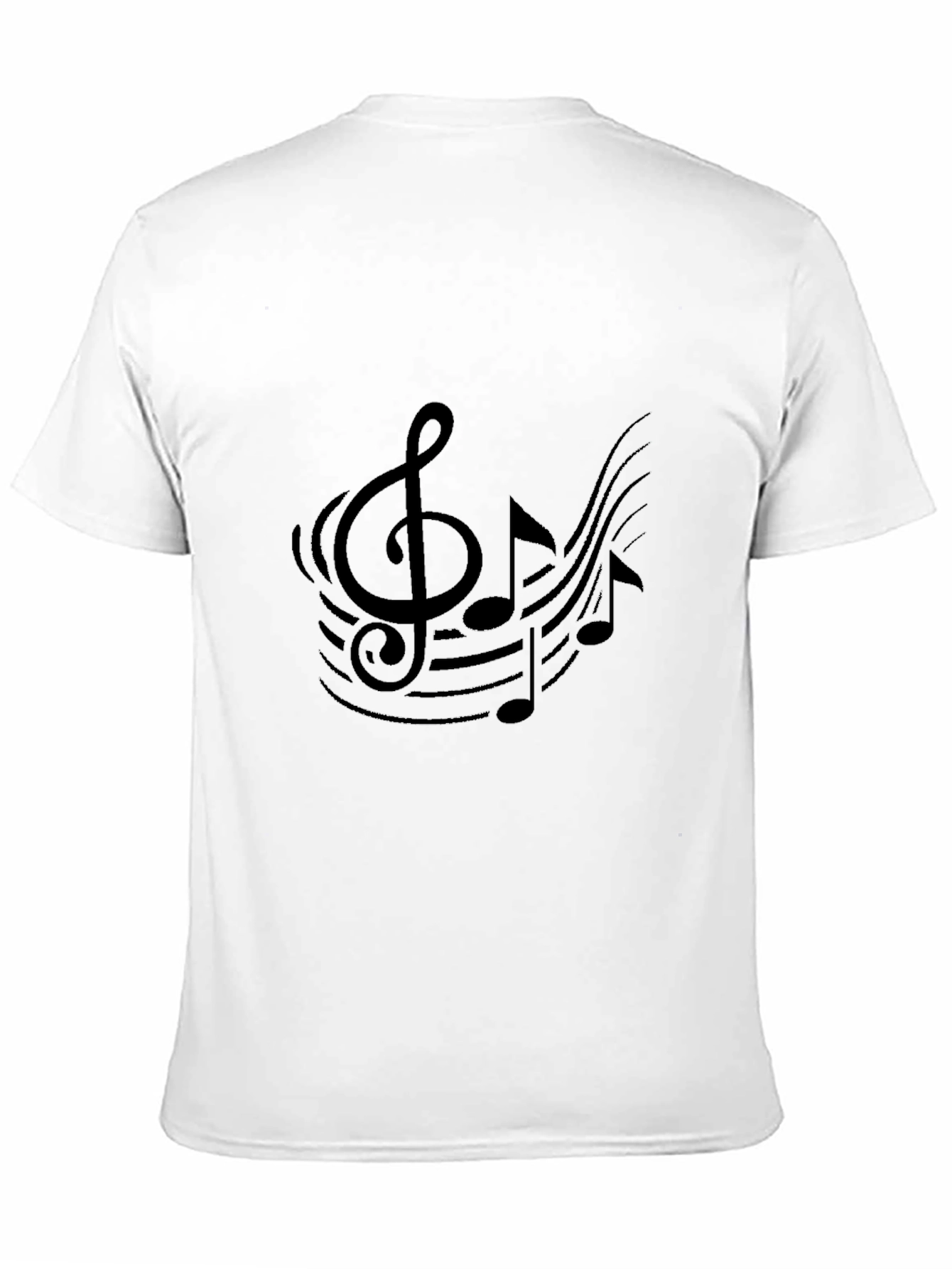 Musical Notes Graphic Black T-Shirt