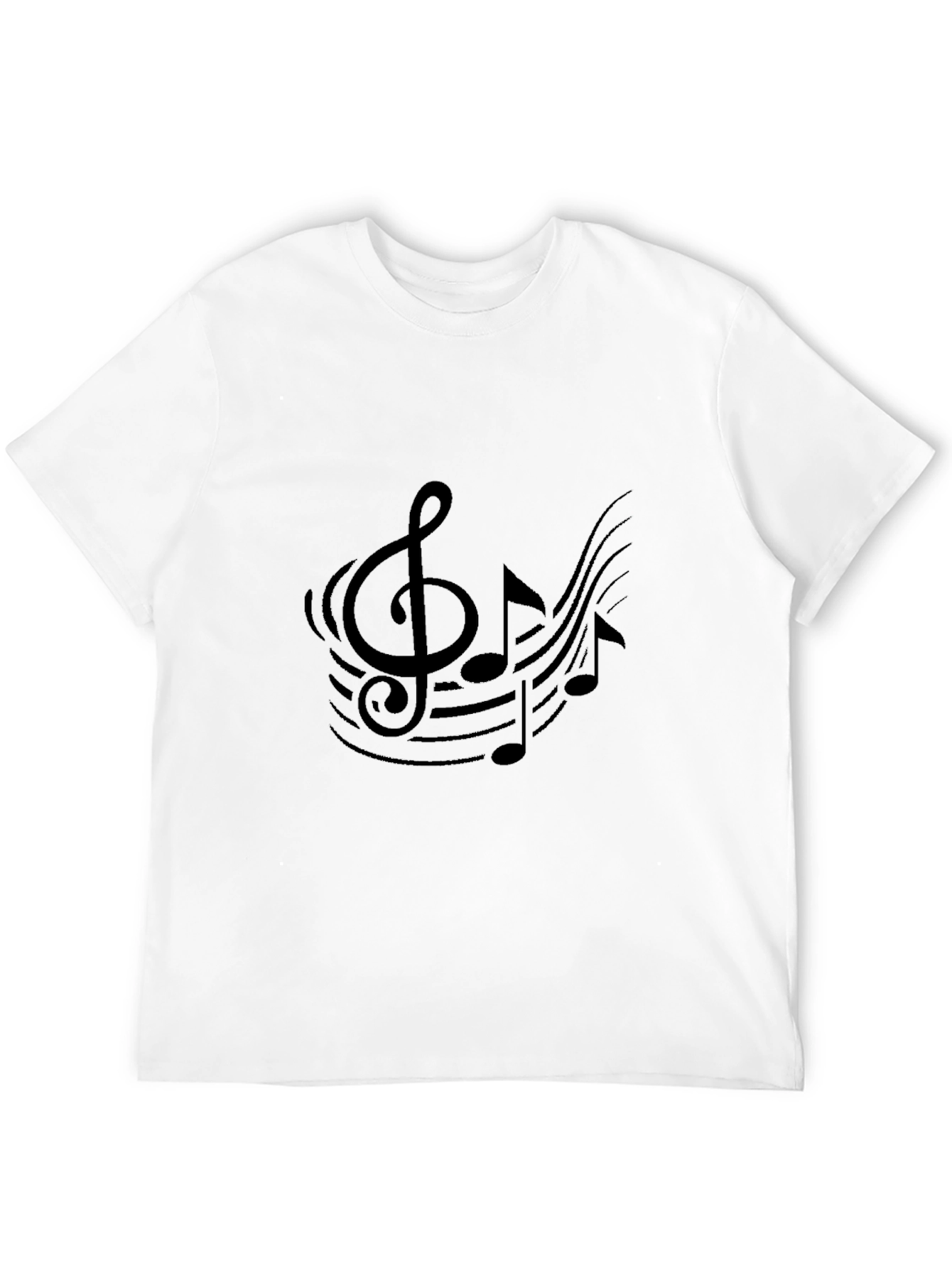 Musical Notes Graphic Black T-Shirt