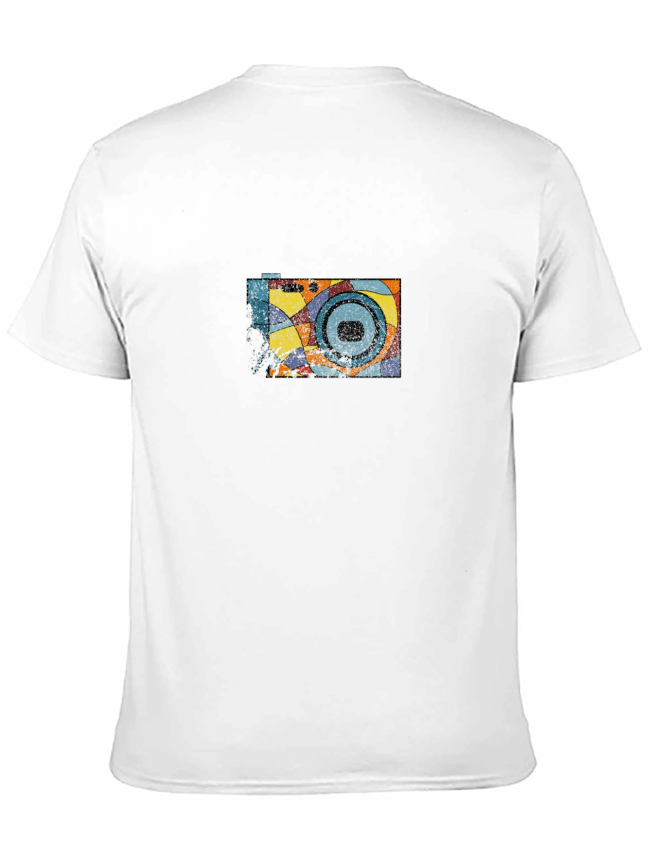 Retro Camera Graphic Tee - Black Cotton Casual Shirt