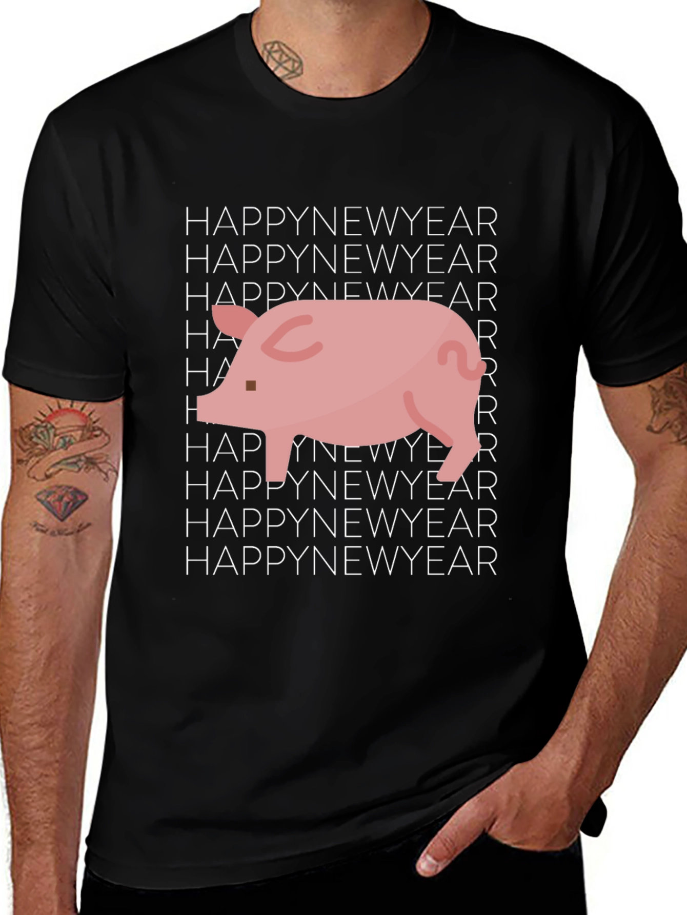 Happy New Year Pig Graphic Tee