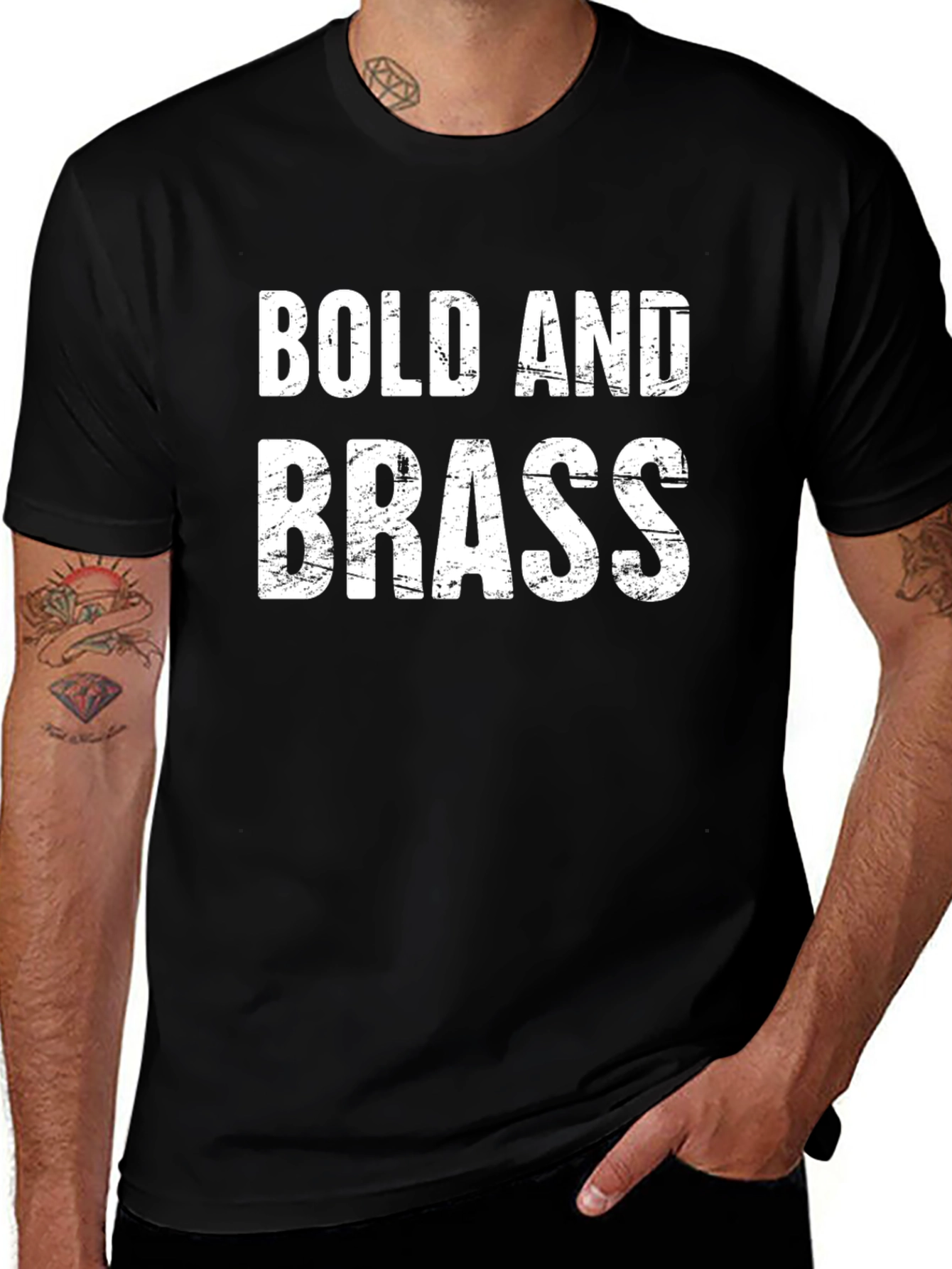 Bold and Brass Graphic Tee - Mens Black T-Shirt