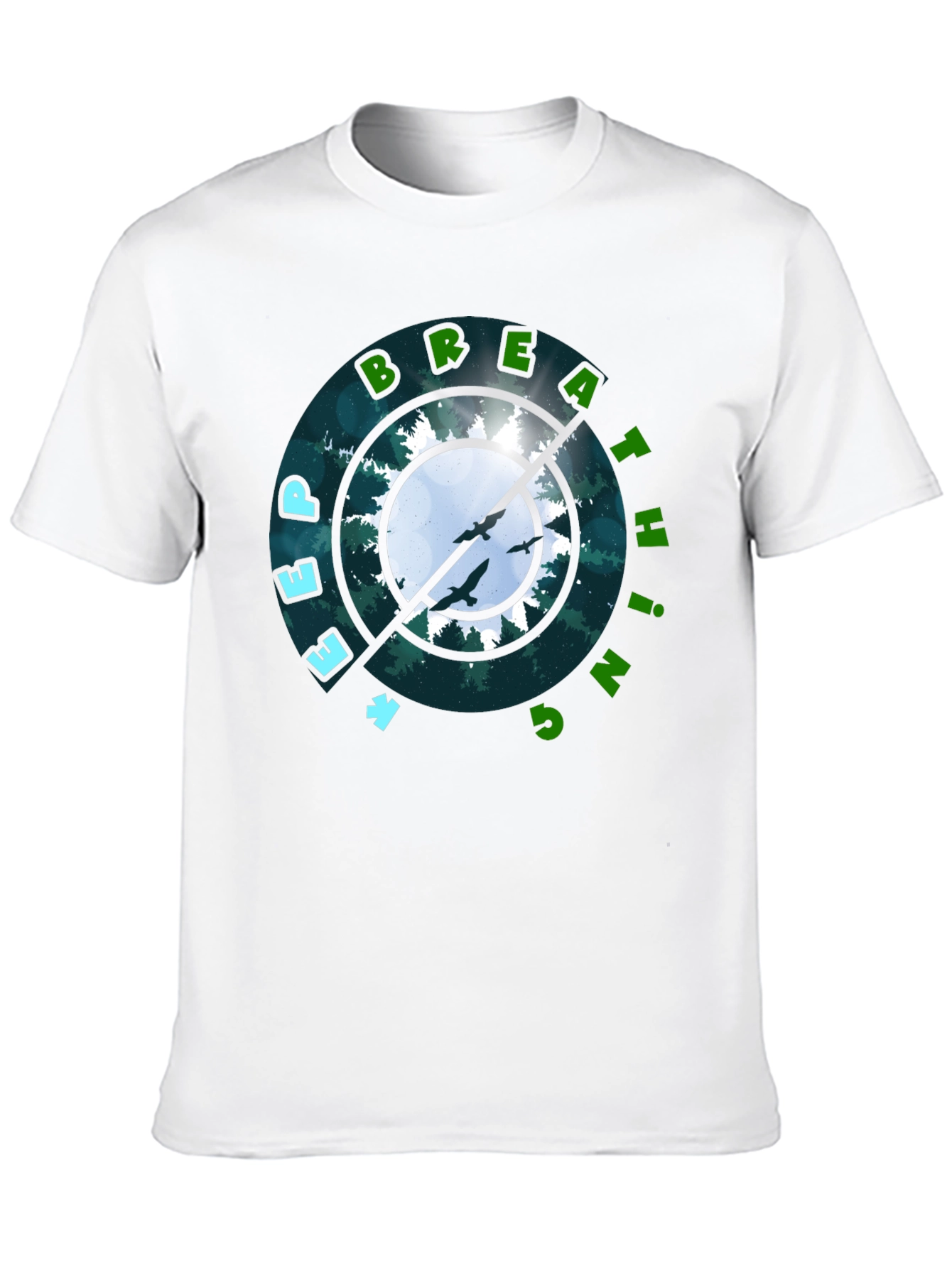 Deep Breathing Nature Graphic Tee