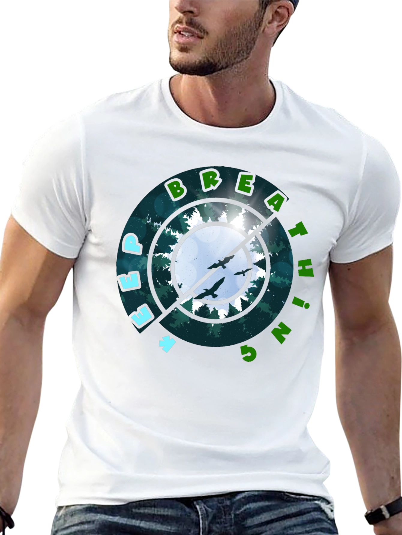 Deep Breathing Nature Graphic Tee