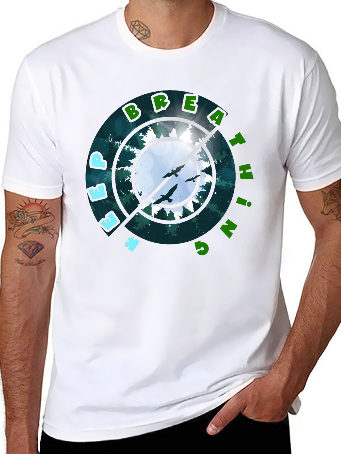 Deep Breathing Nature Graphic Tee