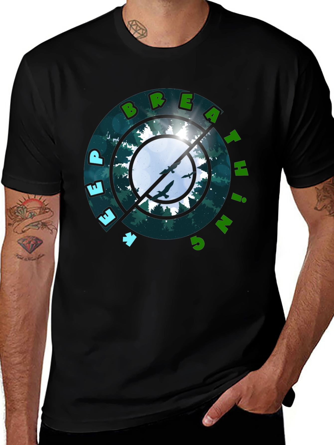 Deep Breathing Nature Graphic Tee