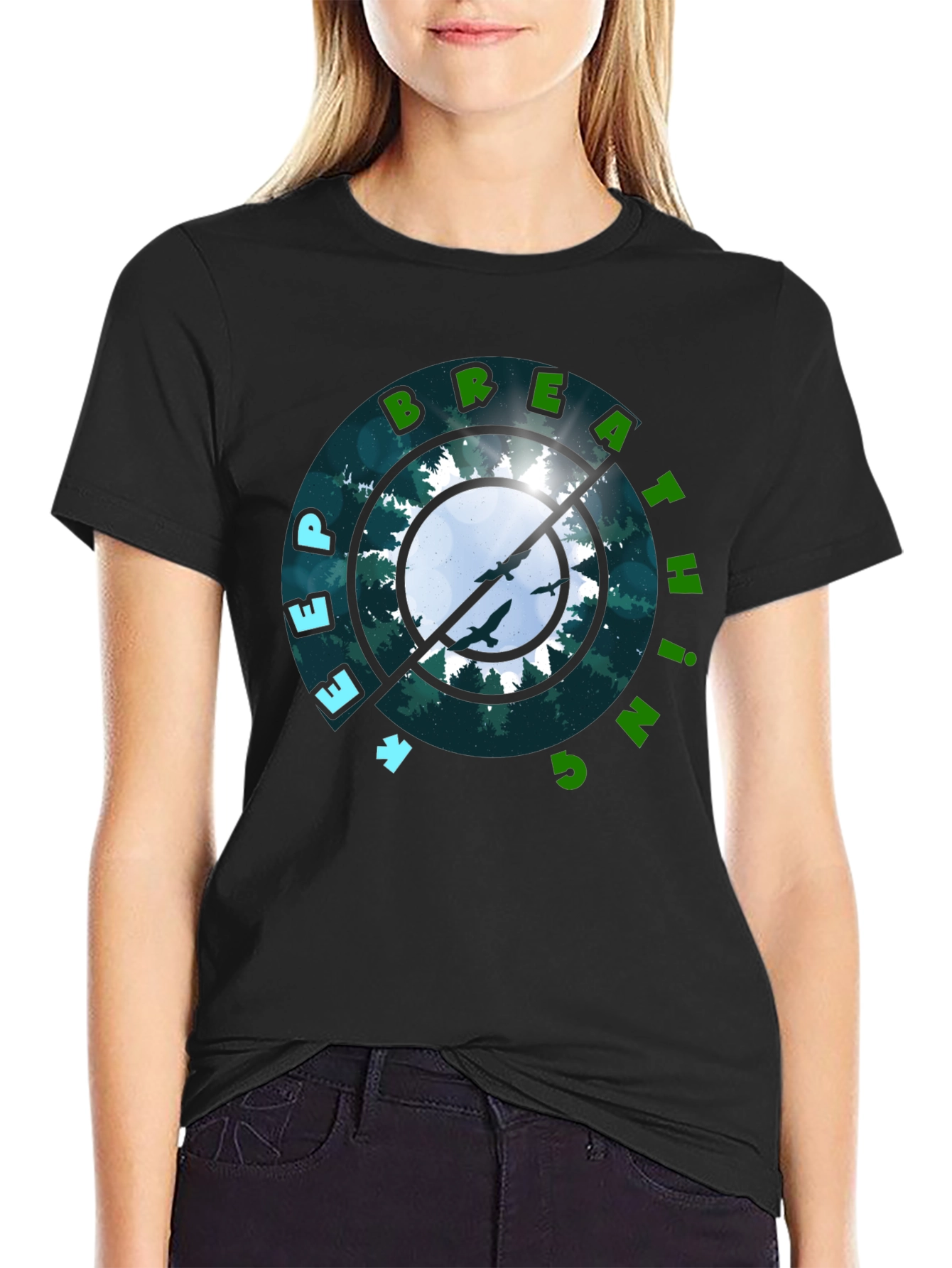 Deep Breathing Nature Graphic Tee