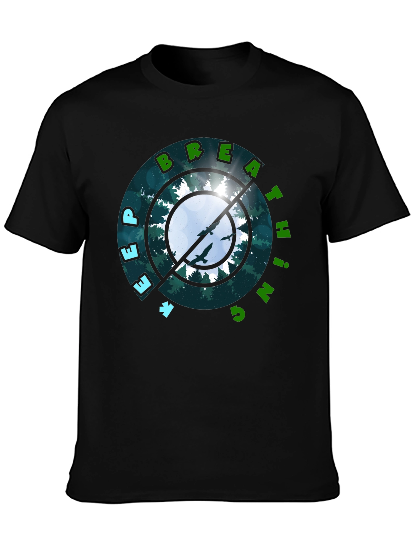 Deep Breathing Nature Graphic Tee