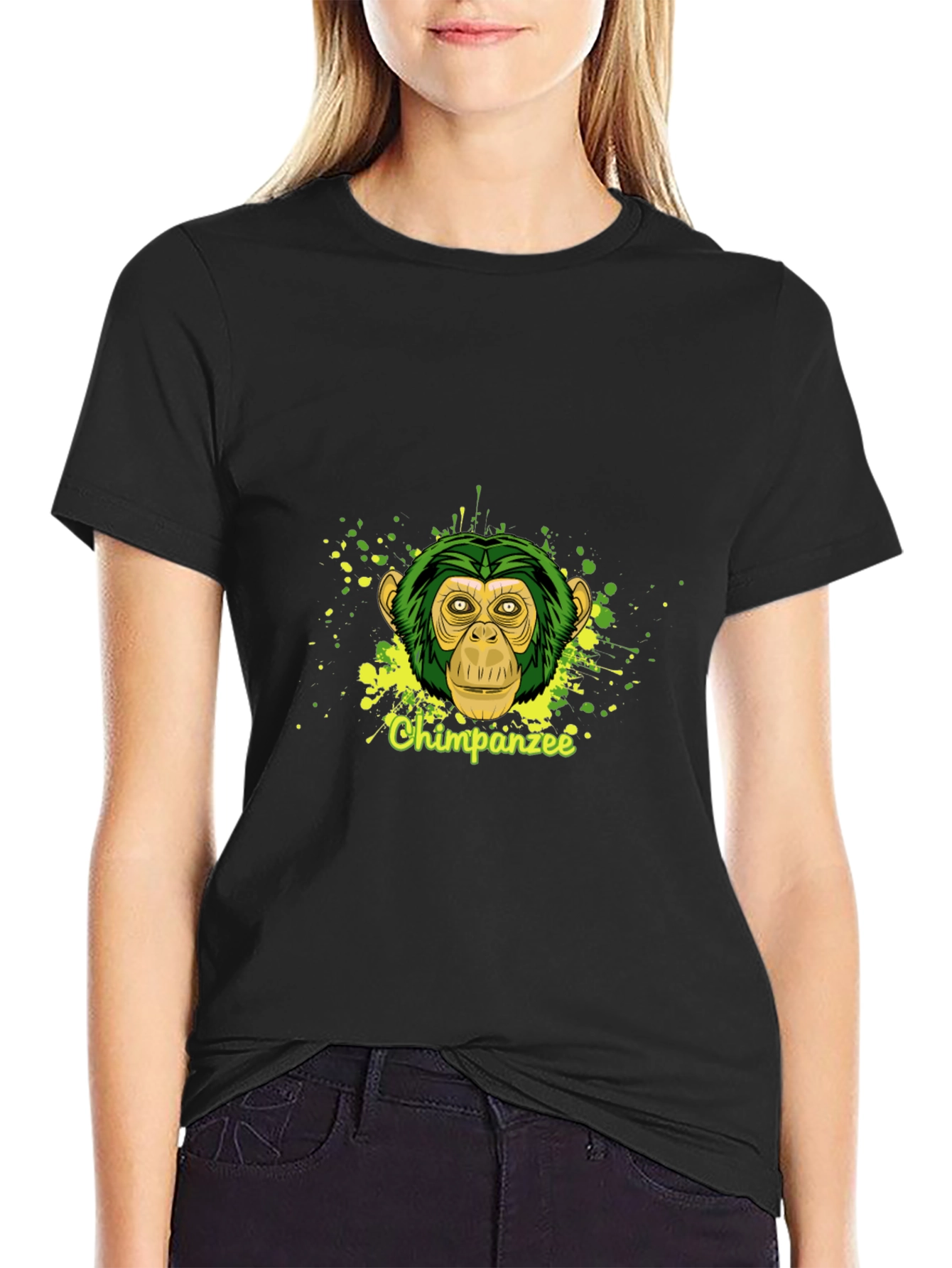 Chimpanzee Graphic Tee - Stylish Black T-Shirt