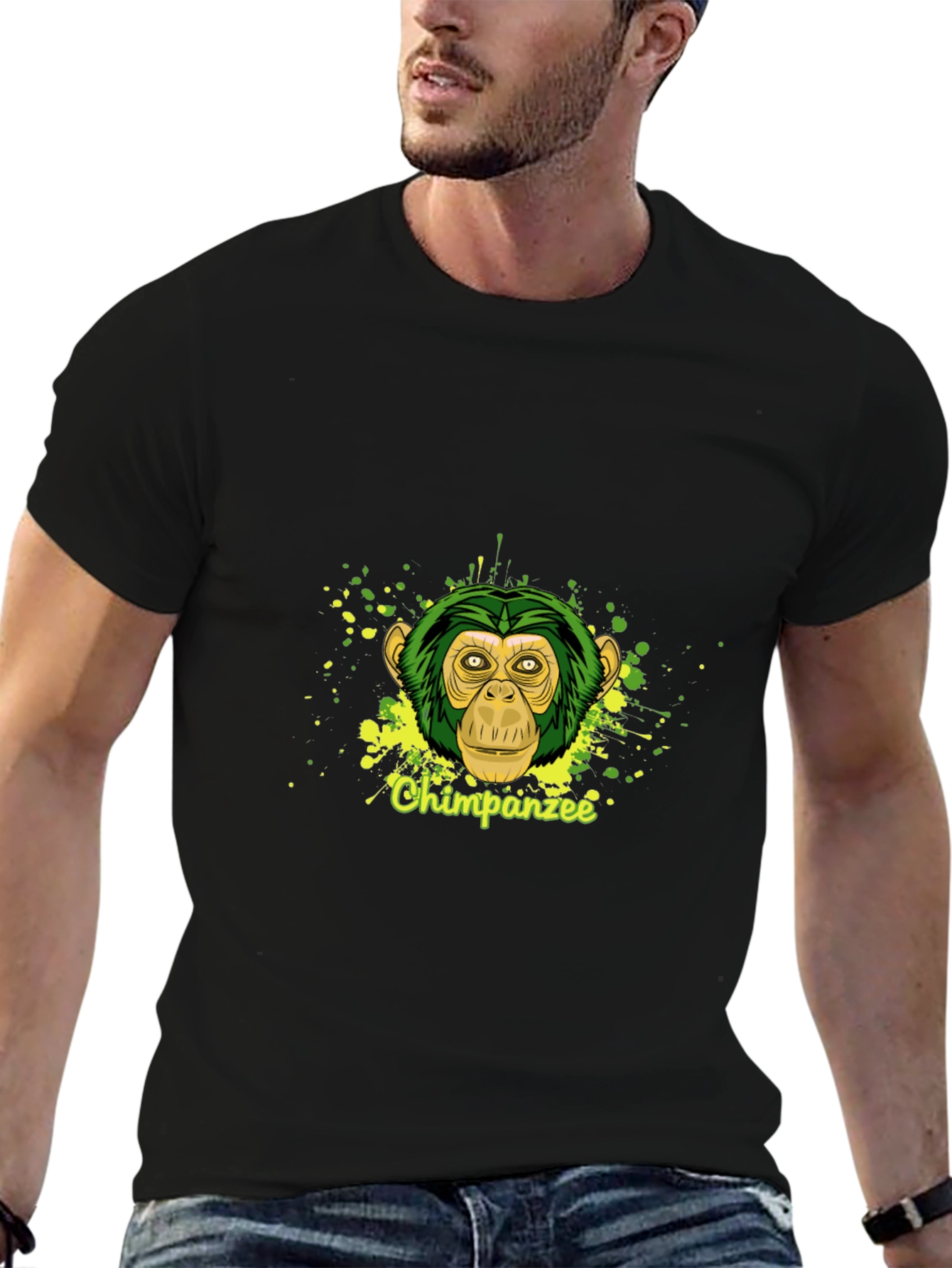 Chimpanzee Graphic Tee - Stylish Black T-Shirt
