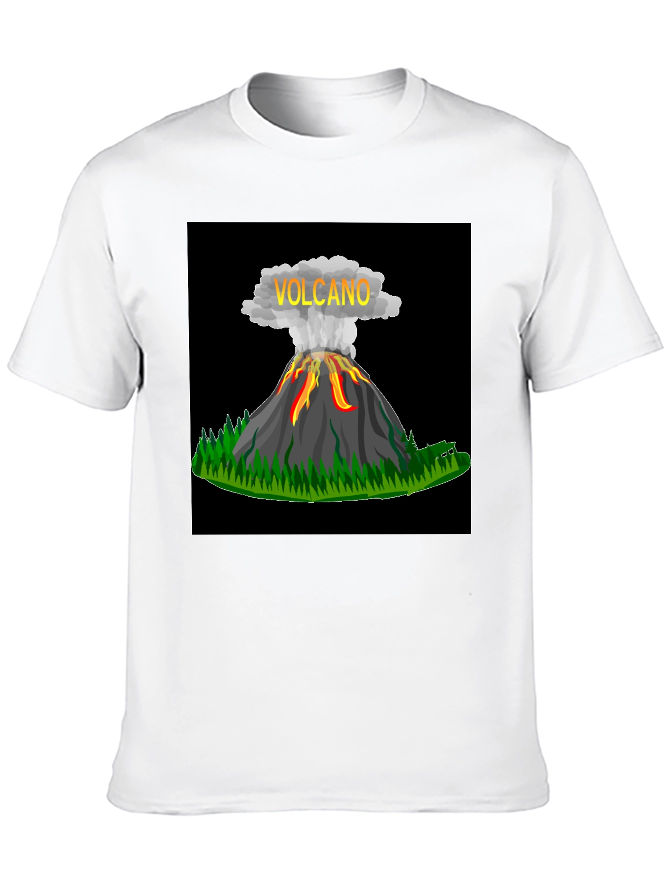 Volcano Graphic Black T-Shirt - Bold & Unique Design