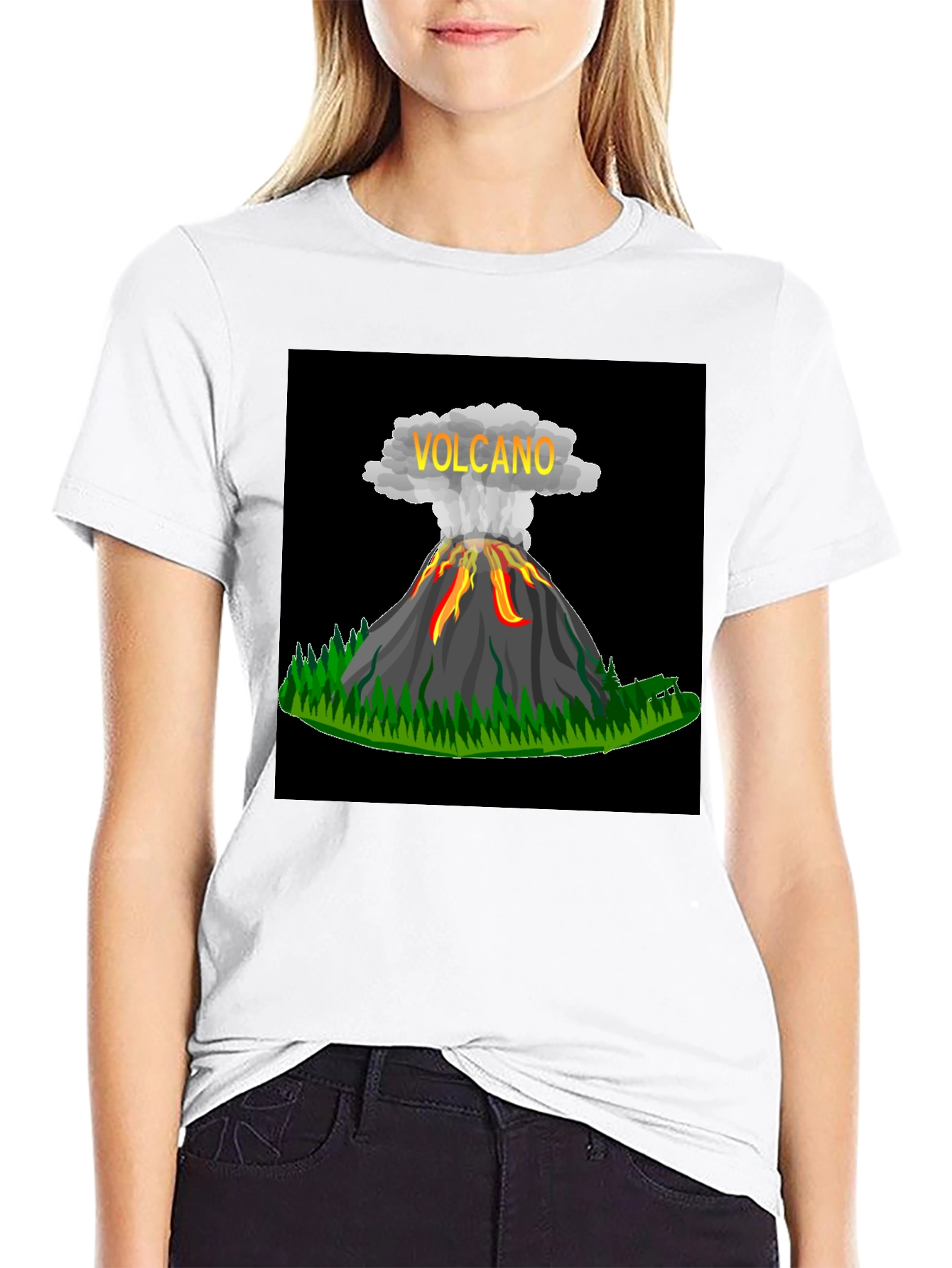 Volcano Graphic Black T-Shirt - Bold & Unique Design