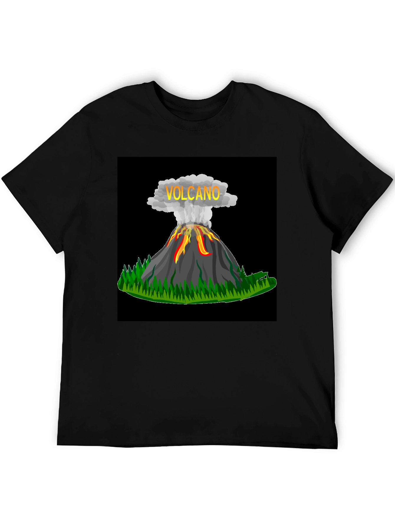 Volcano Graphic Black T-Shirt - Bold & Unique Design