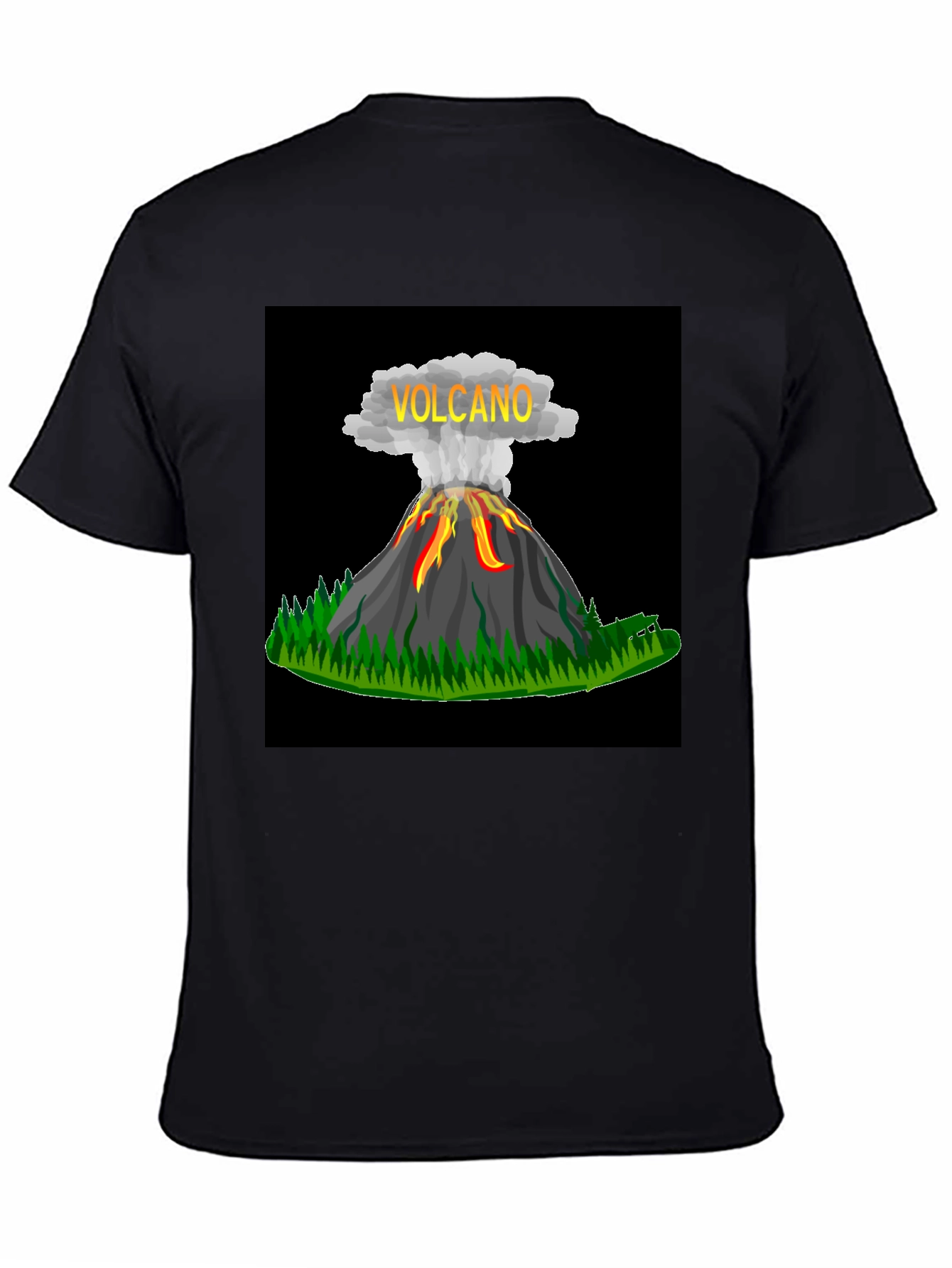 Volcano Graphic Black T-Shirt - Bold & Unique Design