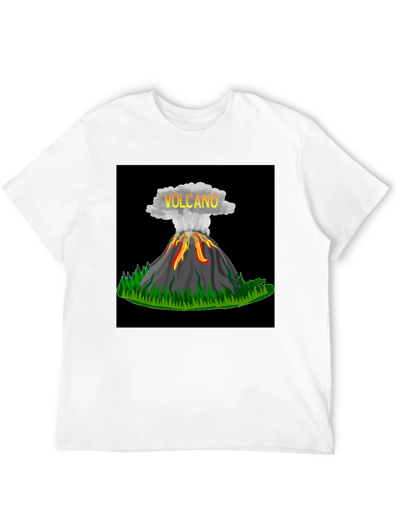 Volcano Graphic Black T-Shirt - Bold & Unique Design