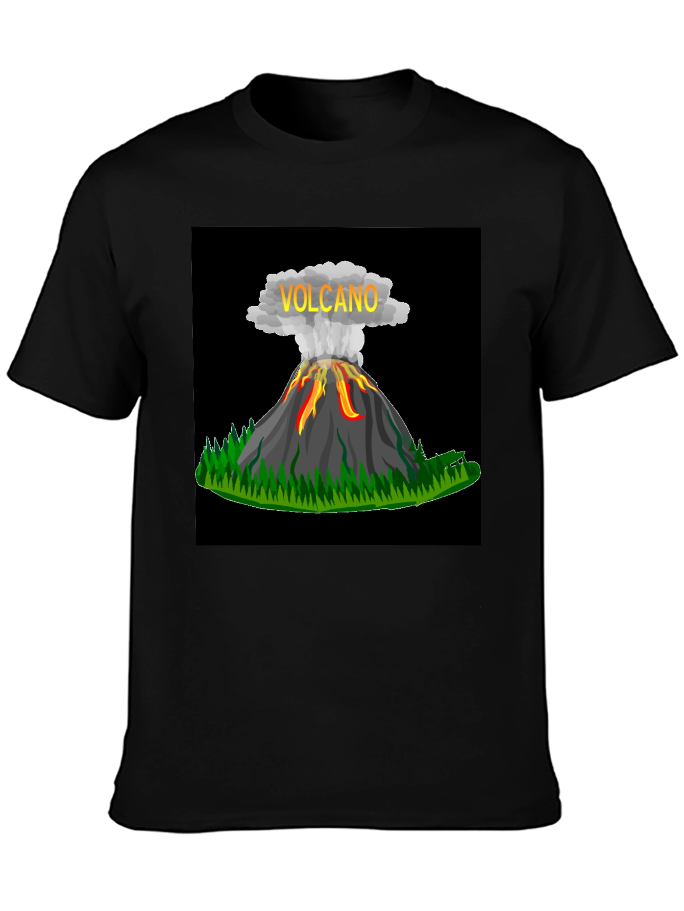 Volcano Graphic Black T-Shirt - Bold & Unique Design