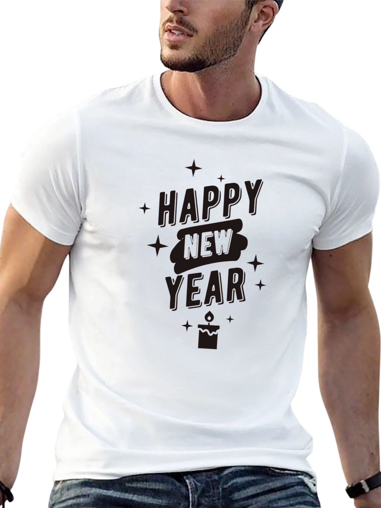 Happy New Year Black Graphic Tee