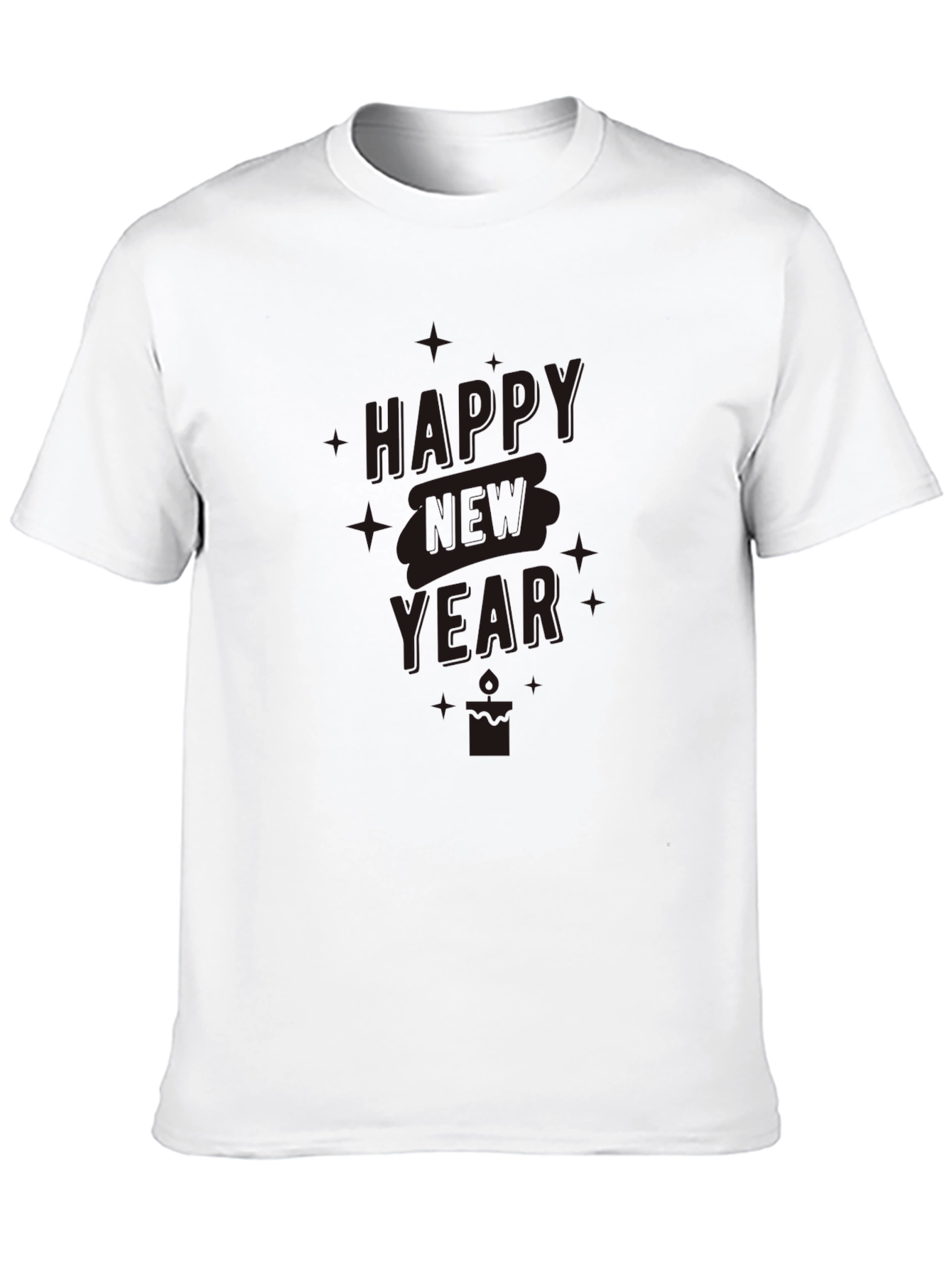 Happy New Year Black Graphic Tee