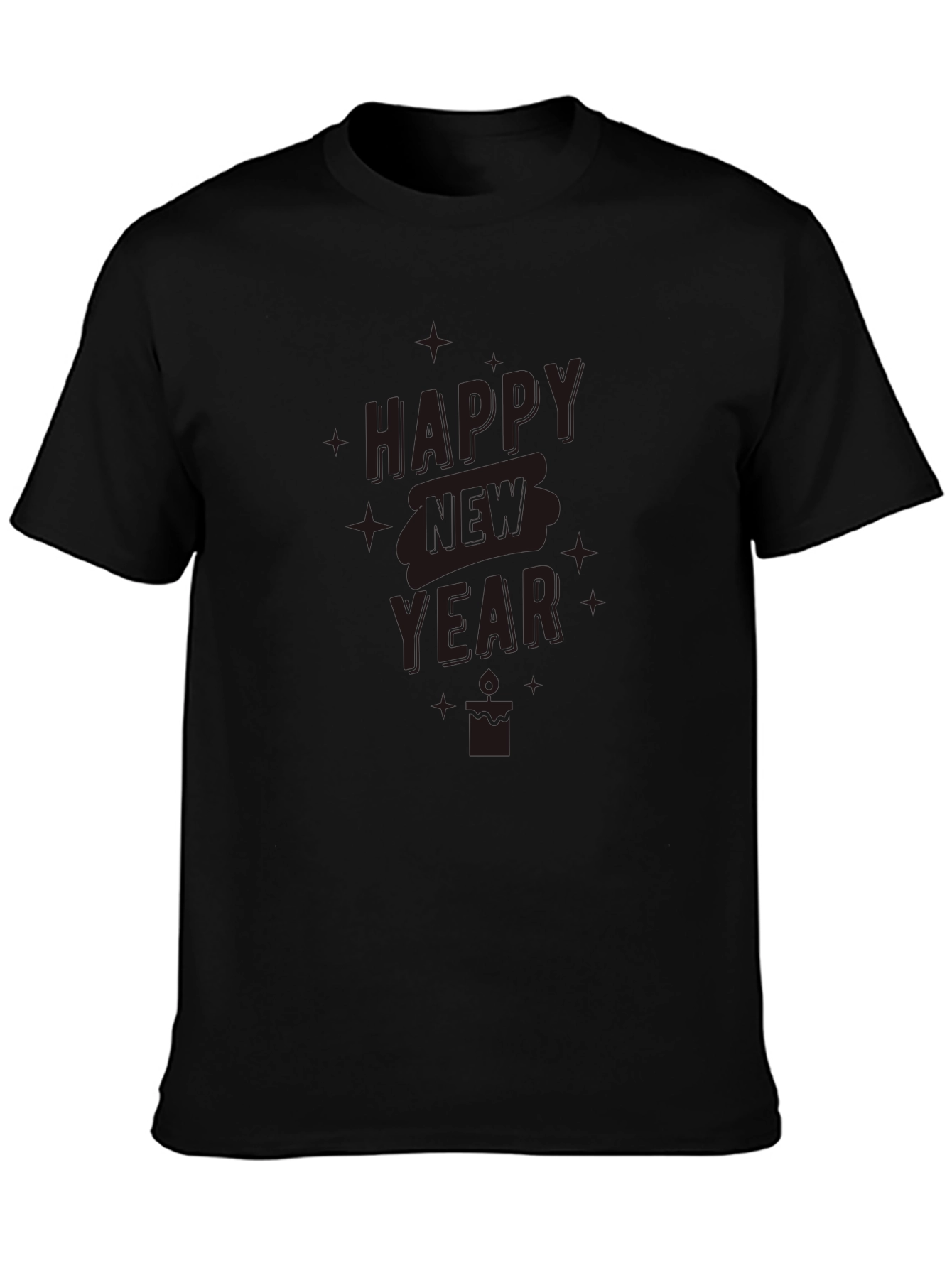 Happy New Year Black Graphic Tee