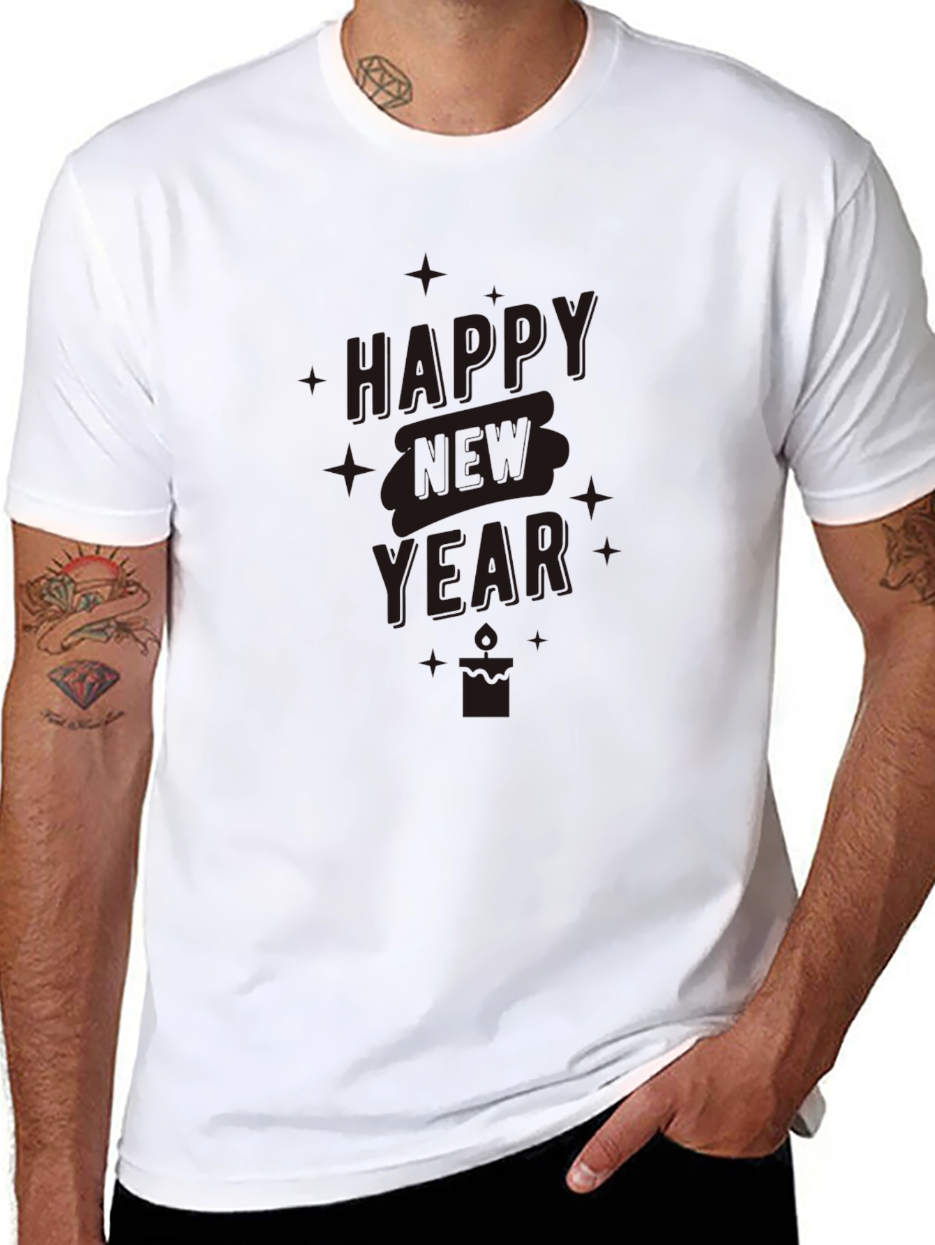 Happy New Year Black Graphic Tee