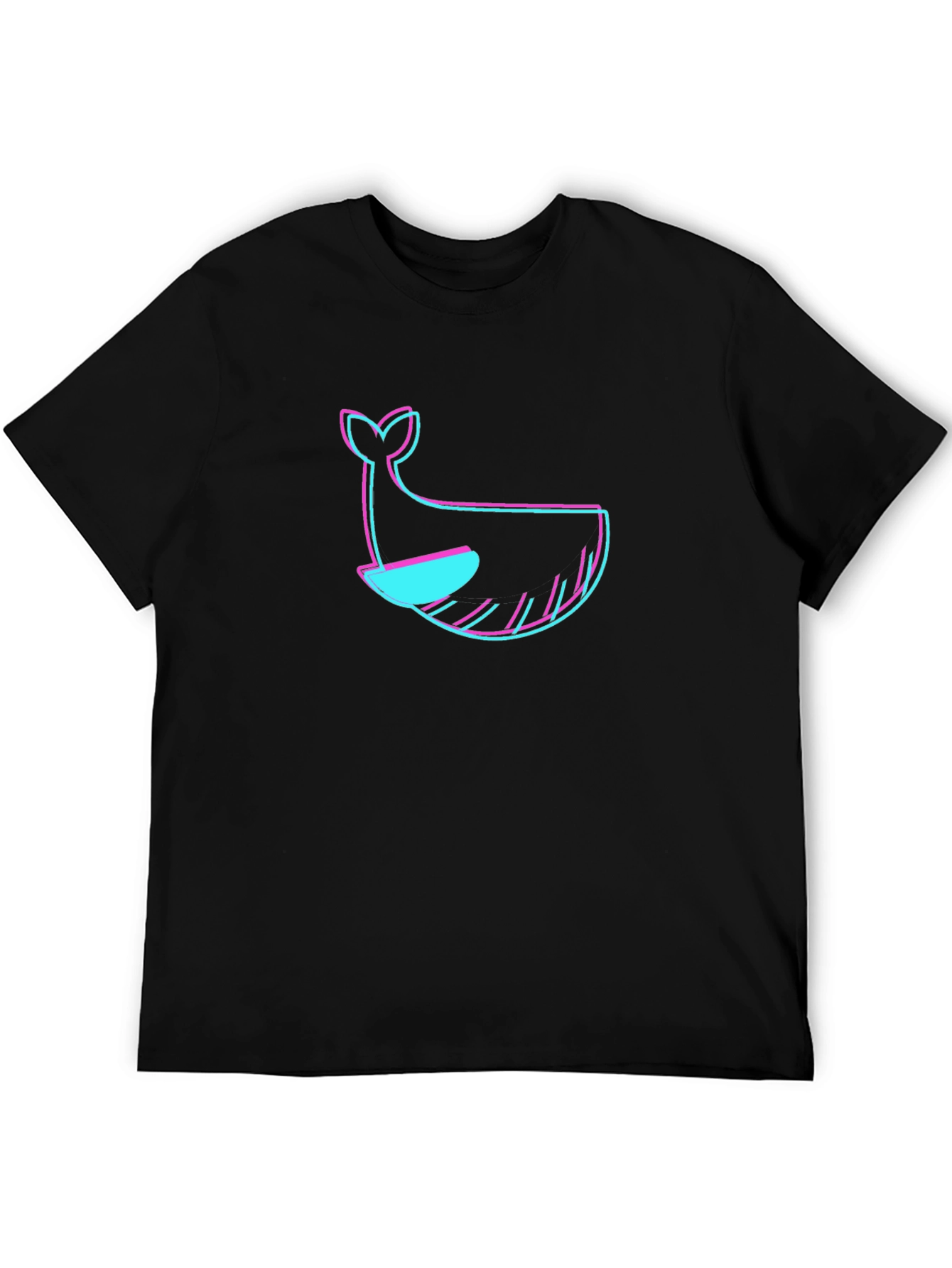 Black T-Shirt with Whale Graphic