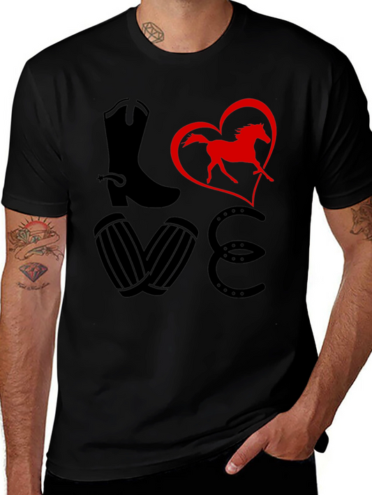 Cowboy Love Graphic Tee - Horse Riding Western Shirt