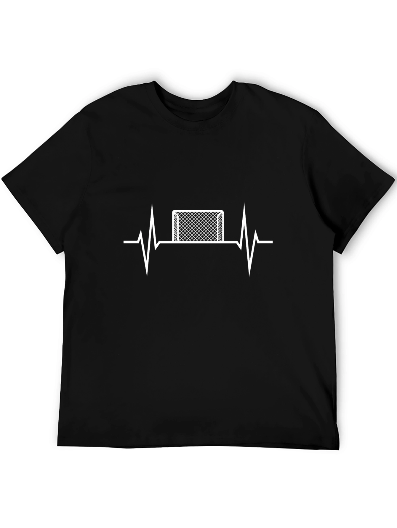 Hockey Goal Heartbeat T-Shirt - Black