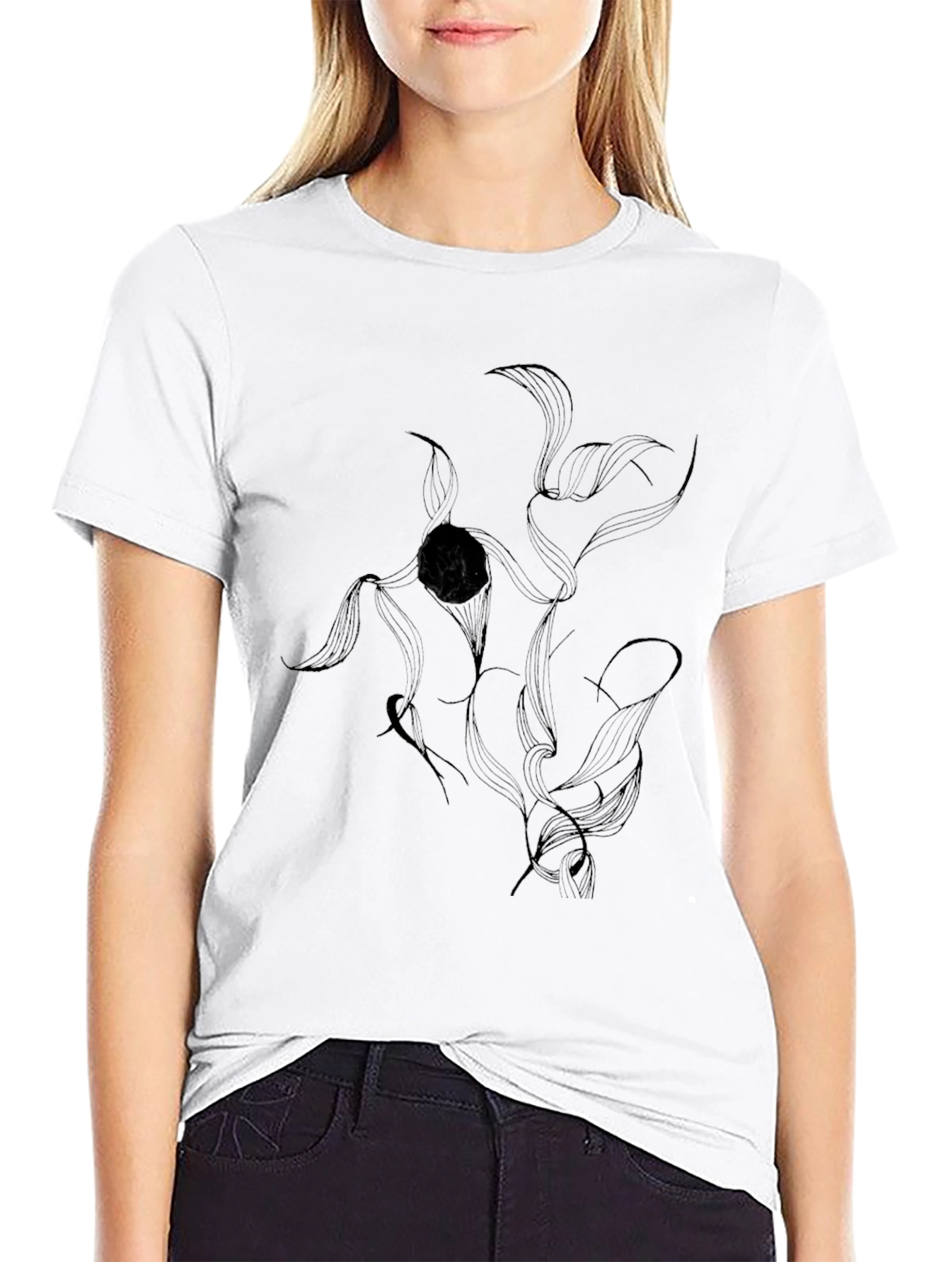Abstract Black Graphic Tee - Modern Art T-Shirt