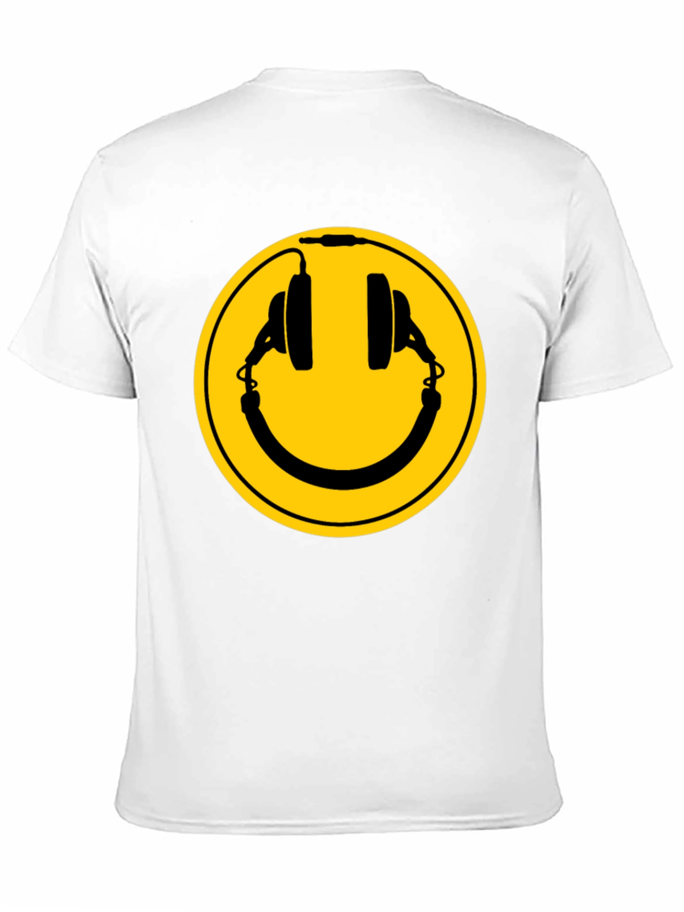 Smiley Headphones Black T-Shirt
