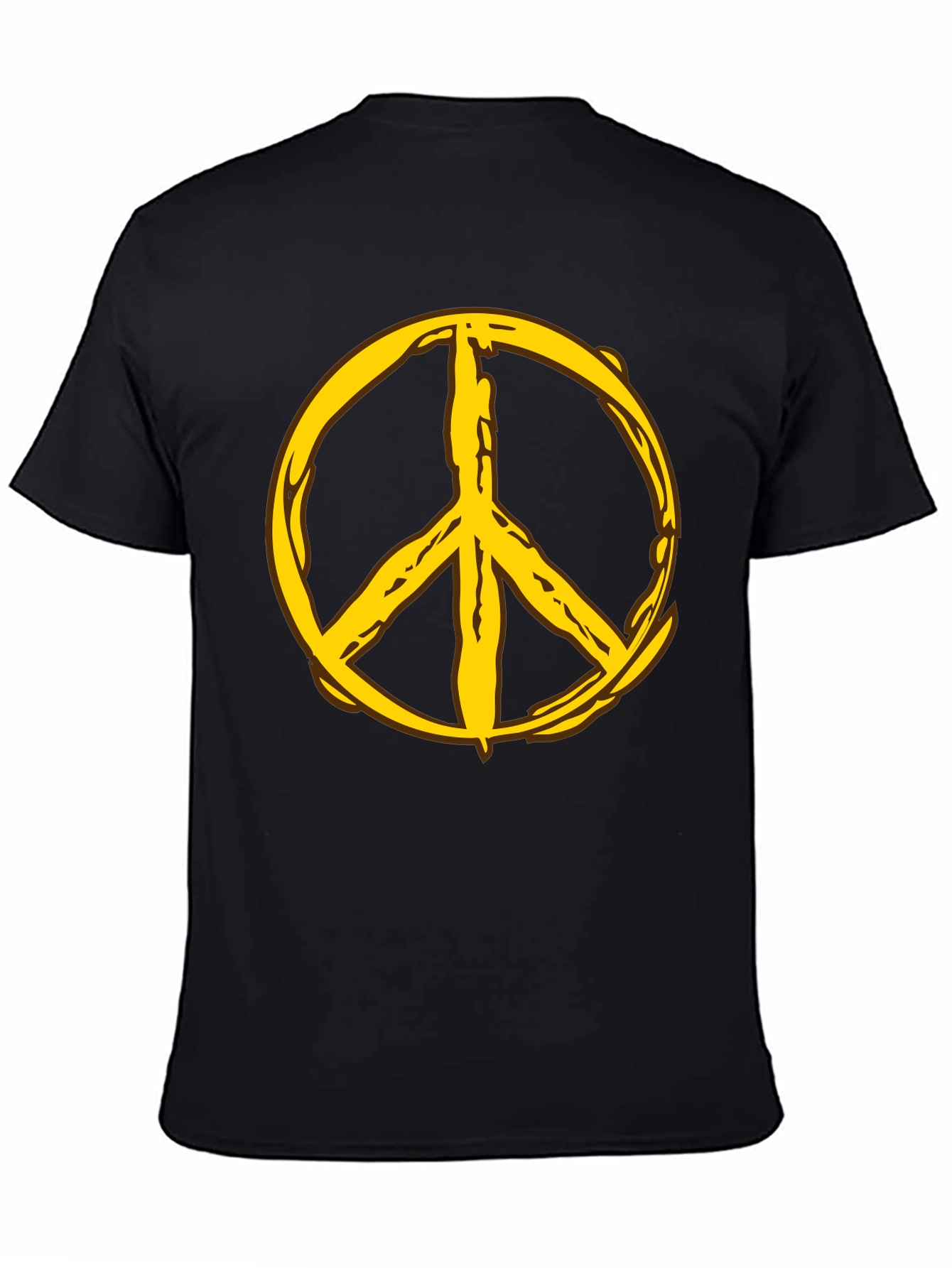 Peace Symbol Graphic Tee - Black Cotton Comfort